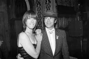 Kiki Dee and Elton John attend a House of Commons reception