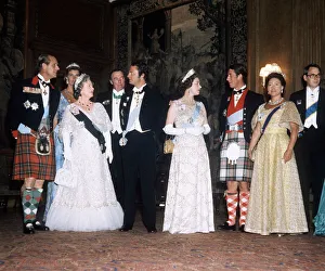 King Carl Gustav of Sweden State Visit July 1975 in Scotland in formal group