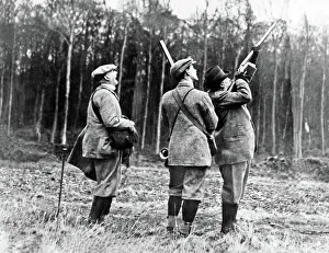 King Edward VII at one of his Royal shooting parties in Windsor Great Park - date unknown