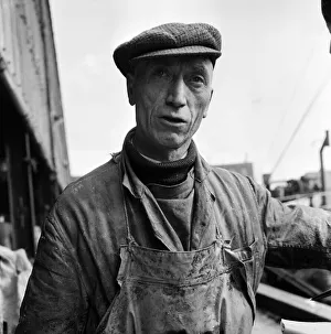 01134 Prints: King George Dock, Hull. Mr Harry Kelsey (51) in the fishing docks. March 1965