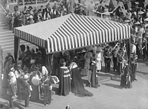 Robes Prints: King George V seen here kissing Prince Edward at the Investiture of the Prince of Wales