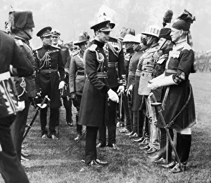 01035 Prints: King George VI seen here presenting Coronation medals to members of the Oversea