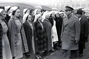 King George VI visits Birmingham to survey the bomb damage after a bombing raid in world