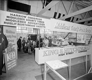 01115 Prints: King and Hutchings exhibition stand promoting the Middlesex County Press Group Circa 1960