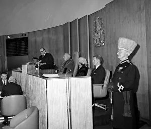 King Olav V of Norway officially opens the new Civic Centre in Newcastle