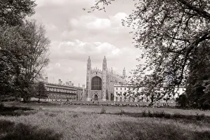 00157 Prints: Kings College Chapel at Cambridge University Architecture Old buildings England
