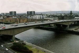 Kingston Bridge crossing River Clyde at Anderston Quay Circa 1995