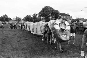 Characters Prints: The Kirkburton Scouts giant caterpillar was one of the many attractions at Burton