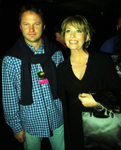 Kirsty Young October 1998 Channel Five News TV Presenter with boyfriend Nick Jones