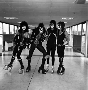 00331 Prints: Kiss, the spectacular and colourful American rock group arrived in Britain