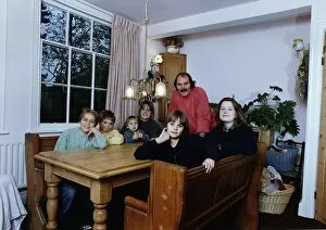 Images Dated 13th January 1991: Kiven Lloyd Actor At home with his wife and children