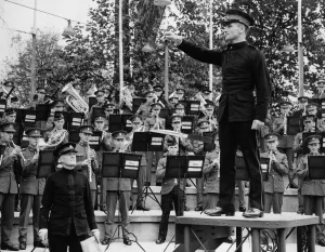 Fmp1939s Prints: Kneller Hall Band, performing concert in grounds of the Royal Military School of Music