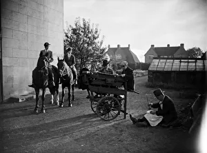 Riders Prints: Knife grinders seen here at work in a unknown village in the East of England Circa 1935