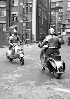 Knights of the road Ray Cart and Anthony Bassadome members of the Vespa club seen