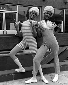 Two knitted outfits by Marlborough, Hazel (left) in biband brace culotte outfit