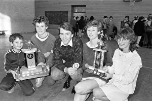 00523 Prints: Krypton Factor host Gordon Burns presents Kirklessa Junior Badminton Open tournament