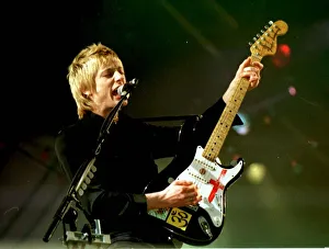 Indie Prints: Kula Shaker singer Crispen Mills July 1997 singing at T in the Park Kinross