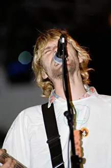 Kurt Cobain, lead singer of Seattle-based grunge rock group Nirvana
