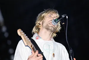 Kurt Cobain, lead singer of Seattle-based grunge rock group Nirvana