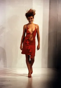 Kylie Minogue actress singer on the catwalk at London Fashion Show