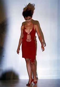 Kylie Minogue actress singer on the catwalk at London Fashion Show