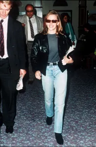 Kylie Minogue actress & singer at London Airport dbase msi A&copy;Mirrorpix