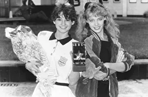 Kylie Minogue actress singer with Natalie Robb BBCs Young Entertainer of the Year
