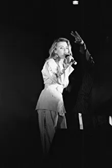 Images Dated 25th October 1989: Kylie Minogue appearing in concert at the Ritzy nightclub in Hurst Street