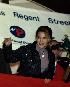 Kylie Minogue Pop Singer before switching on Christmas Lights in Regent Street