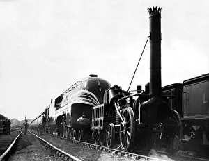 The L. M. S. engine Coronation a new streamlined train with the famous George Stephenson