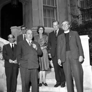 Cartoonist Prints: L to r Cartoonist Vicky, N W Pirie, JB Priestley, Countess Lucan