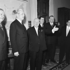 Talks Prints: l-r Selwyn Lloyd, Harold MacMillan, Kruschev, Gromyko and Jacob Malik at Kremlin