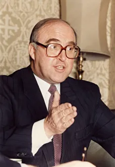 Labour Leader John Smith seen here in his office at the Palace of Westminster