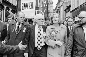 Electioneering Prints: Labour leader Michael Foot electioneering in Yorkshire. 3rd June 1983