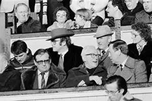 Talking Prints: Labour leader Michael Foot at a football match between Watford and Plymouth