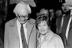 00123 Prints: Labour leader Michael Foot and his wife Jill on the election tour in Lancashire