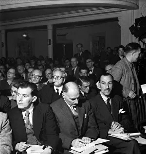 Labour Party Conference 1953: Herbert Morrison sitting in body of hall Jane Fric he is