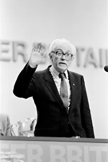 Images Dated 2nd October 1980: Labour Party Conference in Brighton. Former leader of the party, Michael Foot