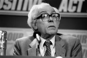Election Prints: Labour Party Conference: Labour leader Michael Foot at this morning press conference
