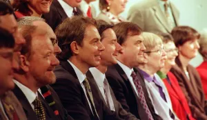 00186 Prints: Labour Party NEC Millbank Tower London Group Picture 24 / 3 / 98 Tony Blair