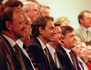 Labour Party NEC Millbank Tower London Tony Blair sits for a group picture of the NEC