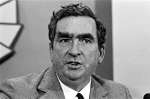 Images Dated 4th October 1974: Labour Party Press Conference held at Transport House. Denis Healey