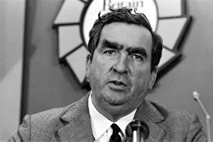 Images Dated 4th October 1974: Labour Party Press Conference held at Transport House. Denis Healey