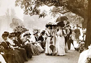 Fashions Prints: Ladies of Edwardian society take a stroll in Hyde Park London Clothing Women