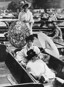 Two ladies at the Henley Regatta in 1914 Two women modelling clothes wearing