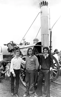 Three of the lads who helped to build the replica of George Stephensons Rocket