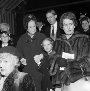 Lady Churchill and Emma Soames at the wedding of Richard Rhys and Lucy Rothenstein. 1959