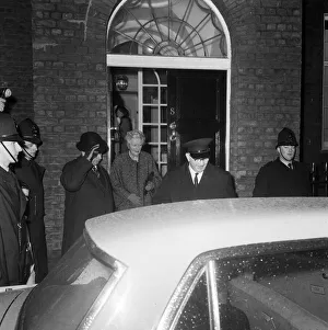 Lady Churchill leaves for a drive. Sir Winston Churchill, 90