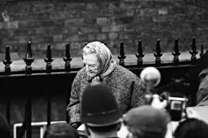 Lady Churchill takes a drive while a large crowd waited outside 28 Hyde Park Gate, London