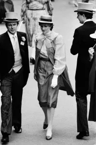 Carriage Prints: Lady Diana Spencer, centre, enjoys the day with some friends on the last day of Royal